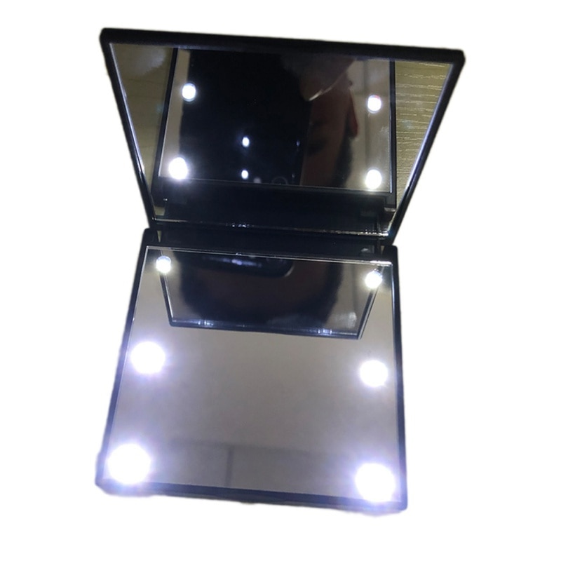 LEd Square Makeup Mirror Foldable Double Sided Abs Hd Mirror Makeup Tools