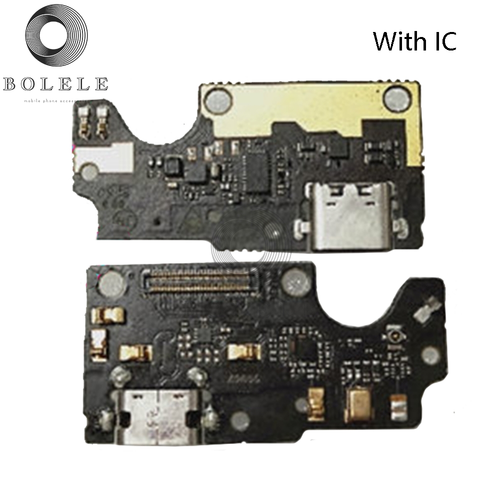 Placa de carga USB para ZTE Axon 7, A2017, A2017G, puerto de carga USB, Conector de placa de enchufe, Cable flexible de carga, Micrófono de cinta: Marrón