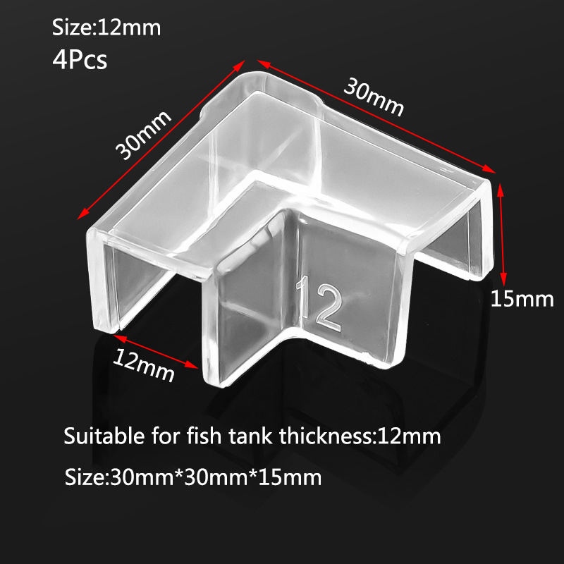 4 pezzi 5/6/8/10/12/15mm trasparente anti-collisione protezione angolare per acquario adesivo copertura protettiva gratuita accessori per acquari: Blu