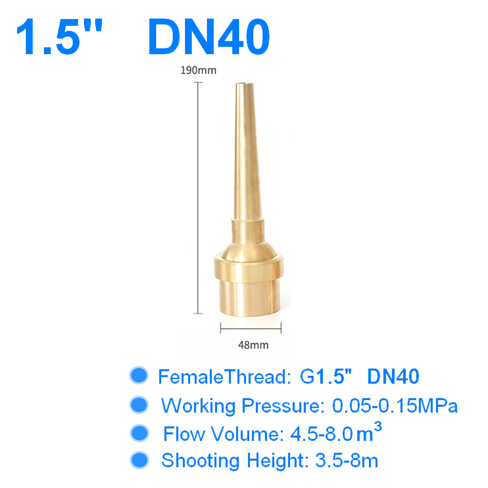 Female Thread G1/2" 3/4" 1.0" 1.5" Adjustable Fountain Nozzles Brass Decorative Water Fountains Head Garden Water Jet Pond: G1.5 DN40