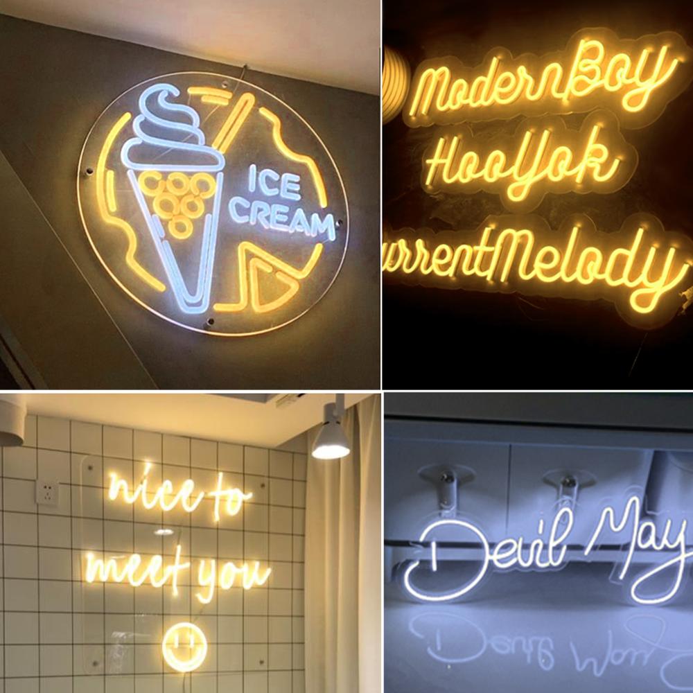 LED neon light dimmable white warm white DC 12V soft neon lamps room decoration Cuttable tape for DIY neon letters