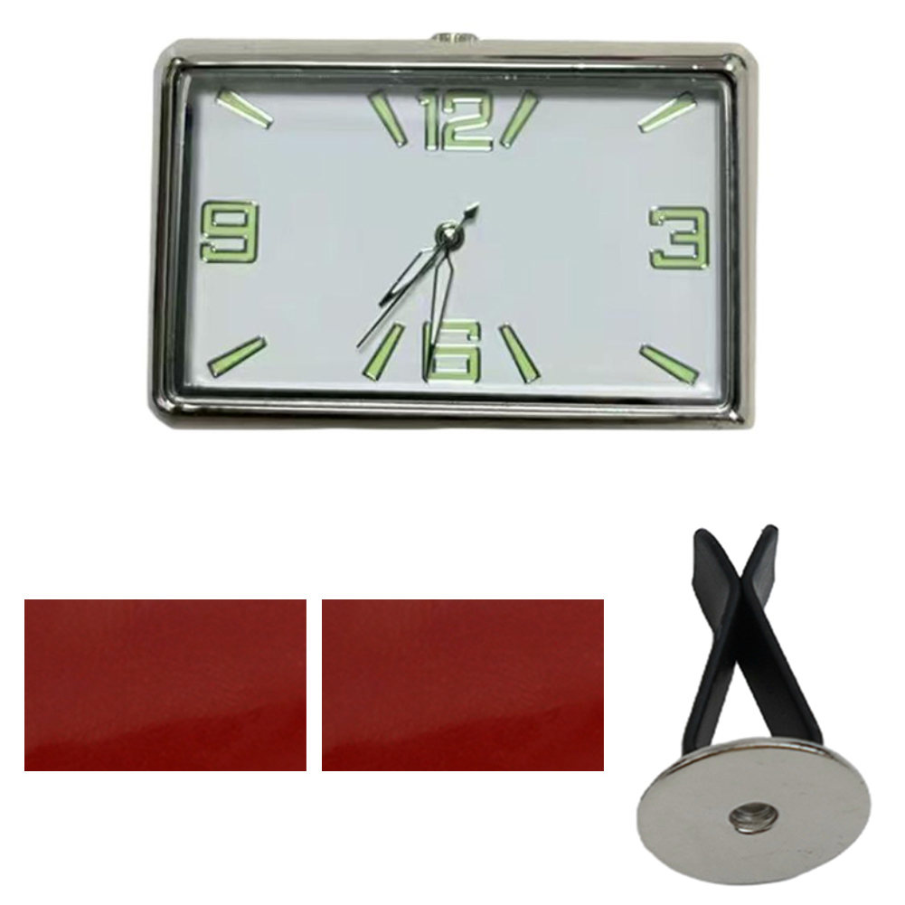 Reloj cuadrado de para coche, pegatina para decoración Interior de coche, Clip de ventilación electrónico autoadhesivo, reloj para coche, horario, pieza de coche: Blanco