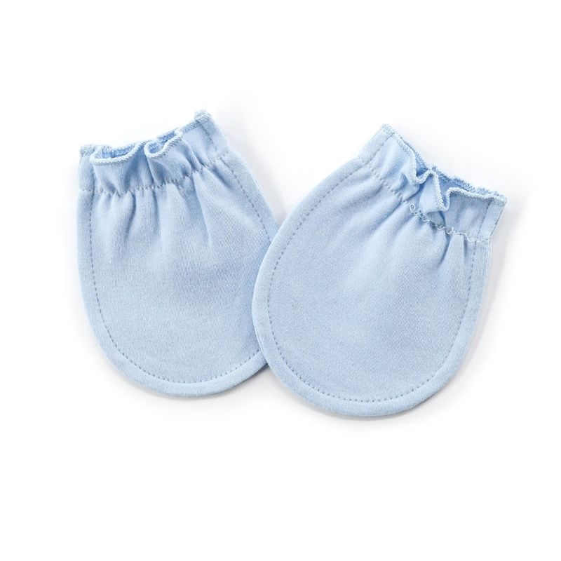 Gants en coton -né bébé Protection visage respirant anti-rayures mitaines 4XFE: Blue