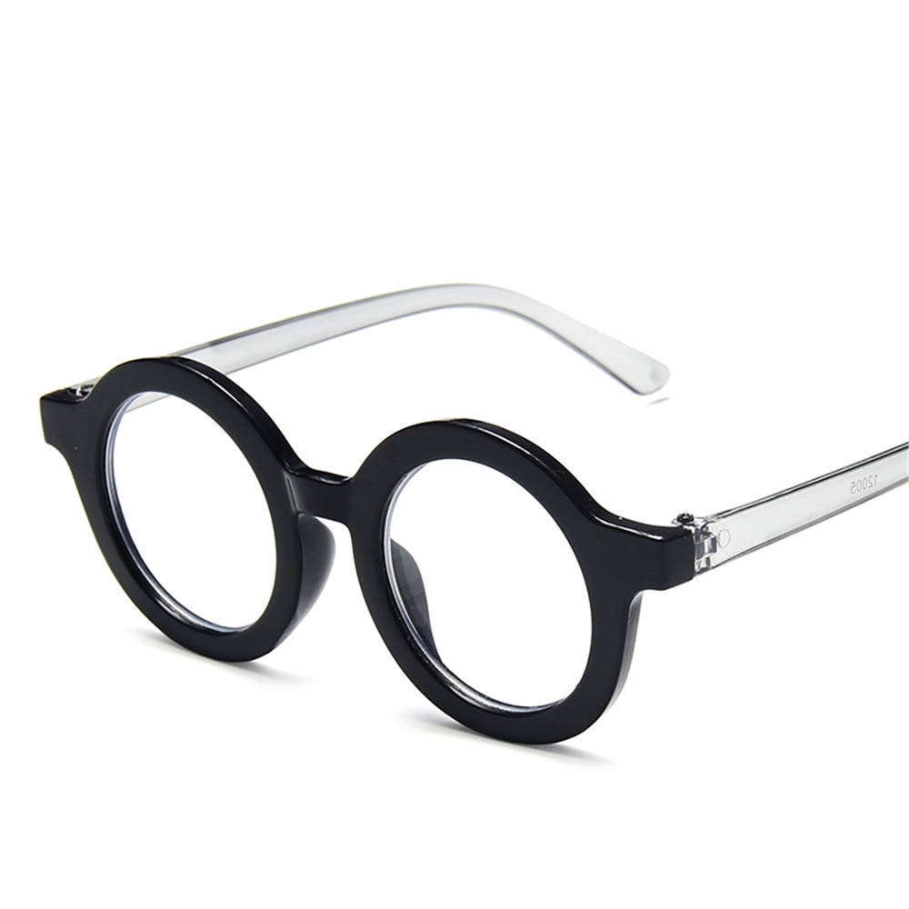LongKeeper Anti Blau Licht freundlicher Brille Mädchen Nette Rosa Runde Brillen Junge freundlicher Computer Brillen Optische Rahmen UV400: Schwarz klar