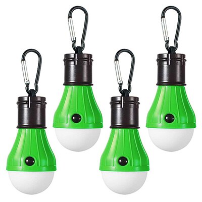 4 Pack LED Camping Light Portable LED Lanterna Flashlight Torch Lamp Work Light Backpacking Fishing Emergency Battery Powered: 4 Green