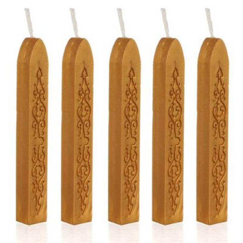 Set of 5 Square Candle Wax with Wick Sealing Wax Stick for Home Party Festival Candlelight Dinner MDD88