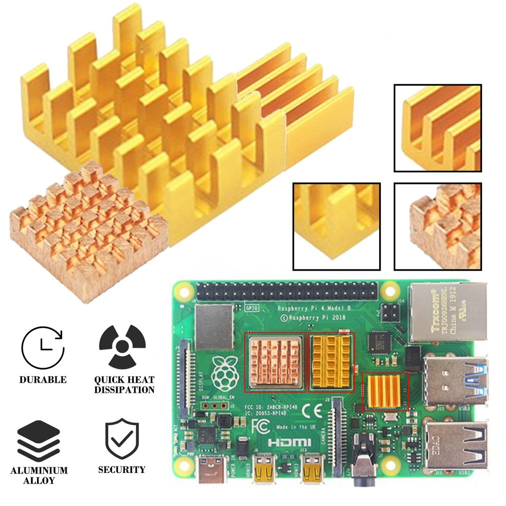 For Raspberry Pi 4 Model B Heat Sink 3pcs Raspberr... – Grandado