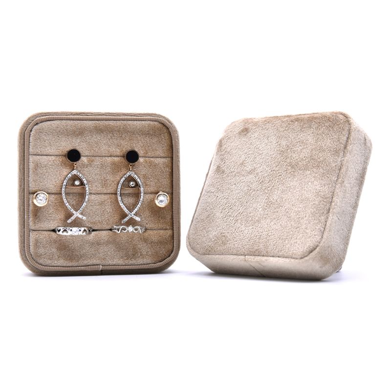 Velvet Ring Box,Square Vintage Wedding Ceremony Ring Box with Detachable Lid, Engagement Ring Box Holder,Valentine's Day: G63