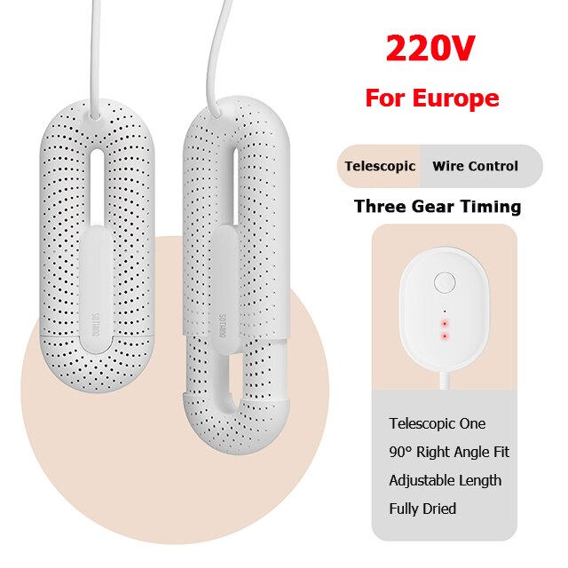 110V/220V Us/Eu Plug Sothing Schoen Droger Loop Rekbaar Elektrische Schoenen Droger Ptc Heater draagbare Multi-Effect Ontgeuringseffect: EU 220V Timing1