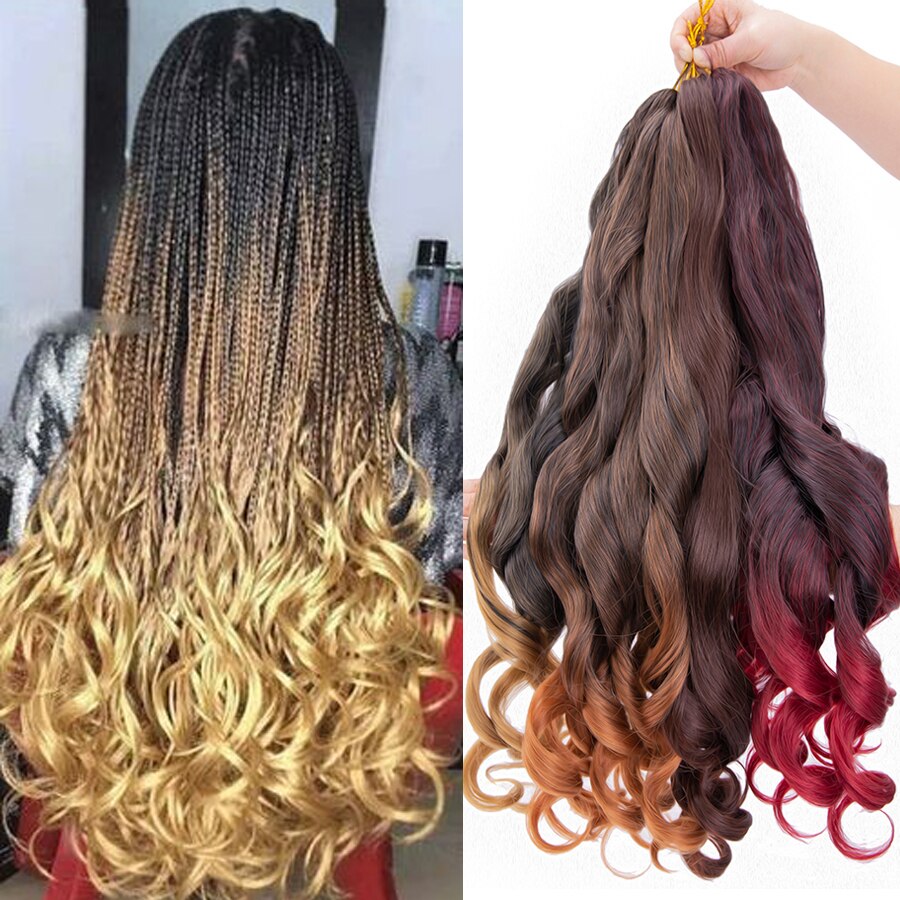 Synthetic Water Wave Braid Crochet Hair Extensions Afro Curly Tress Loose Wave Braiding Hair Bundles Braids Blonde Free Tress
