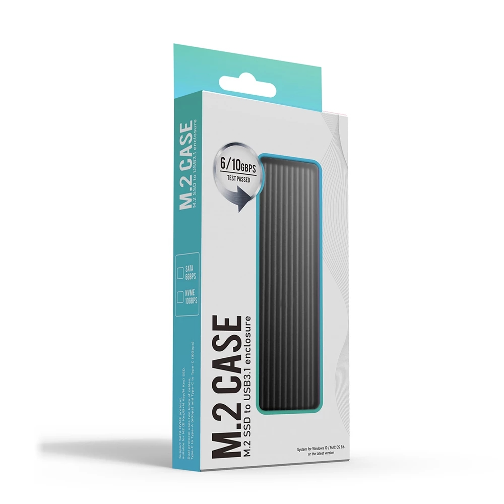 GUDGA – boîtier SSD Nvme avec double protocole OTG vers USB 3.1, adaptateur de disque dur Portable pour SSD M.2 2230/2260/2280/2242