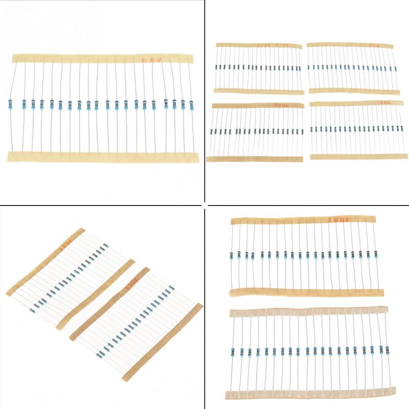 1460Pcs 1/4W Metal Film Resistor Set Assortment Kit 1ohm-1Mohm 73 Value 1% Tolerance