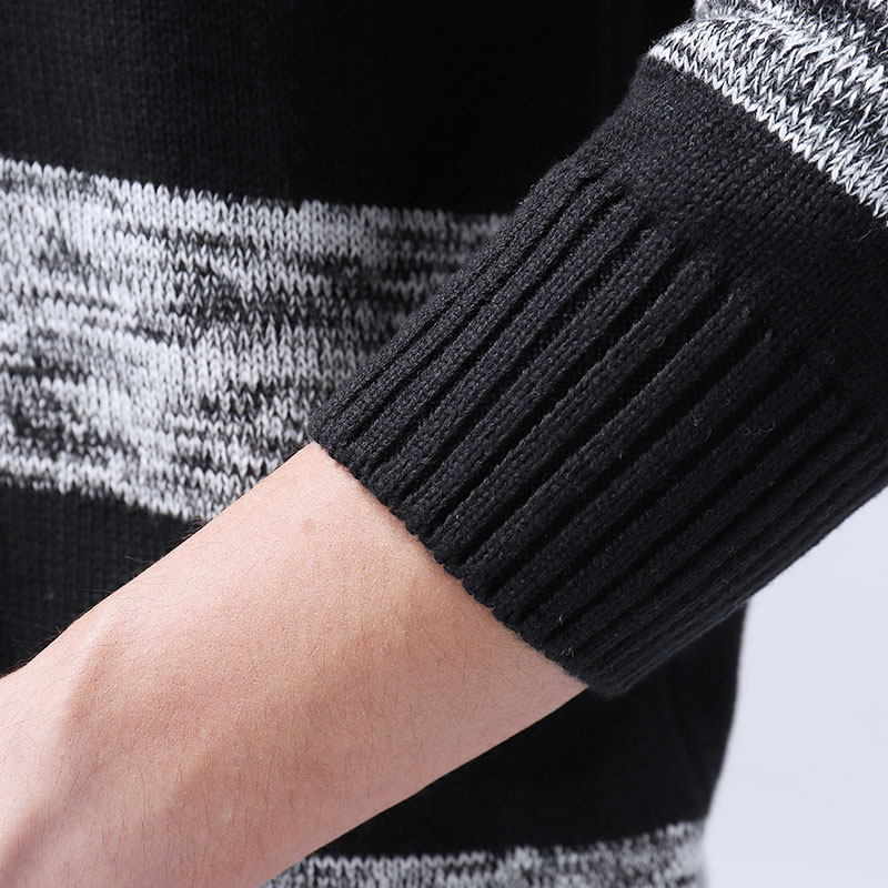 Menn stripet turtleneck genser oversize høst varm bomullsgenser herre genser for menn slim fit genser pull homme klær slim
