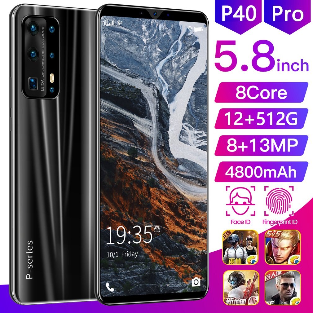5.8 Inches High Definition Screen Green Intelligent Mobile Phone 512MB+4G 2 Megapixel 2000mah Fingerprint Unlock