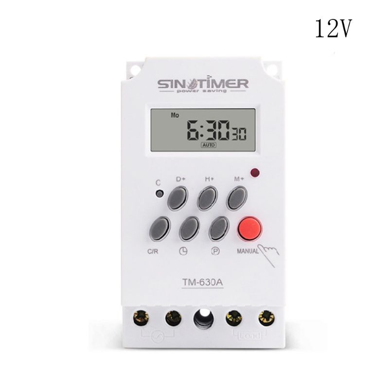 Mini Timer Switch Time Relay 12/24/220V DC Input 7 Days Programmable 24Hours Output Load High Power 30A: 12