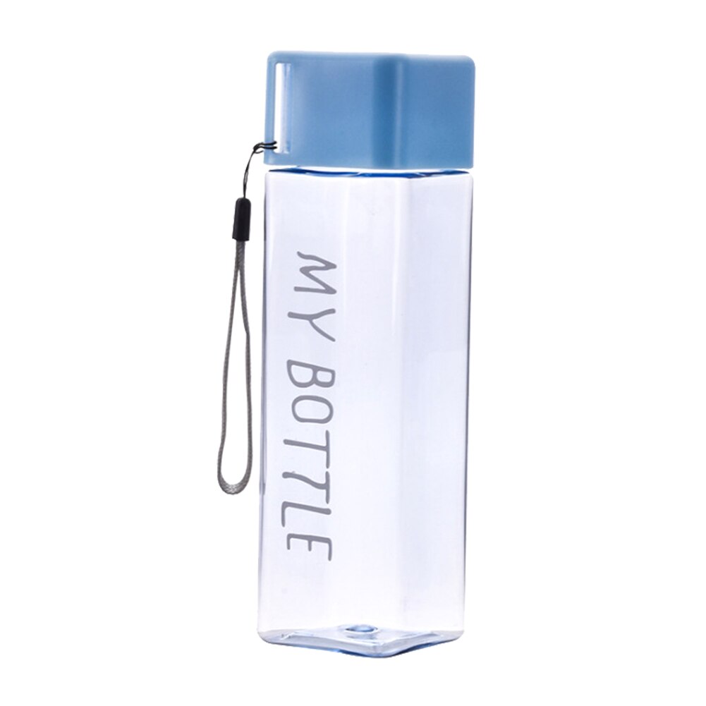Taza de agua transparente cuadrada, recipiente de sellado para exterior, a prueba de fugas y caídas, de plástico, moderno y Simple
