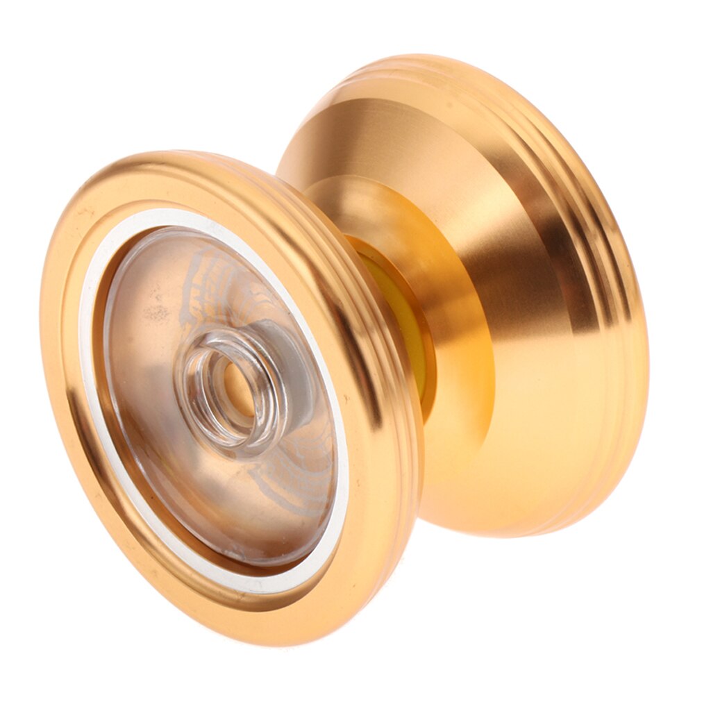 Metal Aluminum and Steel Trick Yoyo with Ball Bearing Axle and Extra String, Classic Gold