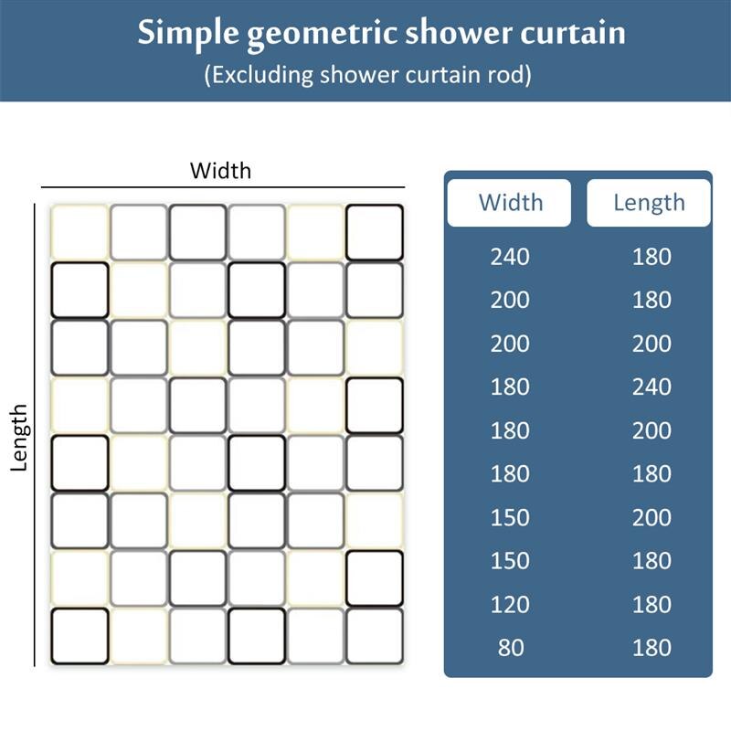 240/200/180/150 Plastic Shower Curtain With Hooks Mildew Proof Translucent Bathroom Curtains Home Waterproof Modern PEVA Curtain