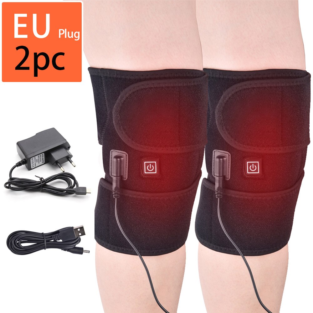 Agdoad Artritis Knie Brace Infrarood Verwarming Therapie Kneepad Voor Verlichten Kniegewricht Pijn Knie Revalidatie: 2pc EU Plug