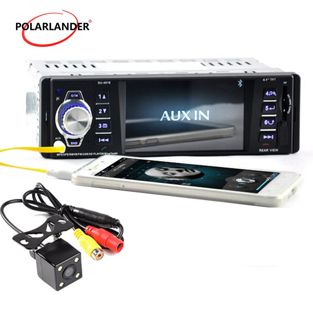 1 Din 4.1 inch TFT Screen 12V Car Radio Bluetooth Car Audio Stereo MP5 MP4 Video Player Support FM USB/SD/MMC Rear Camera