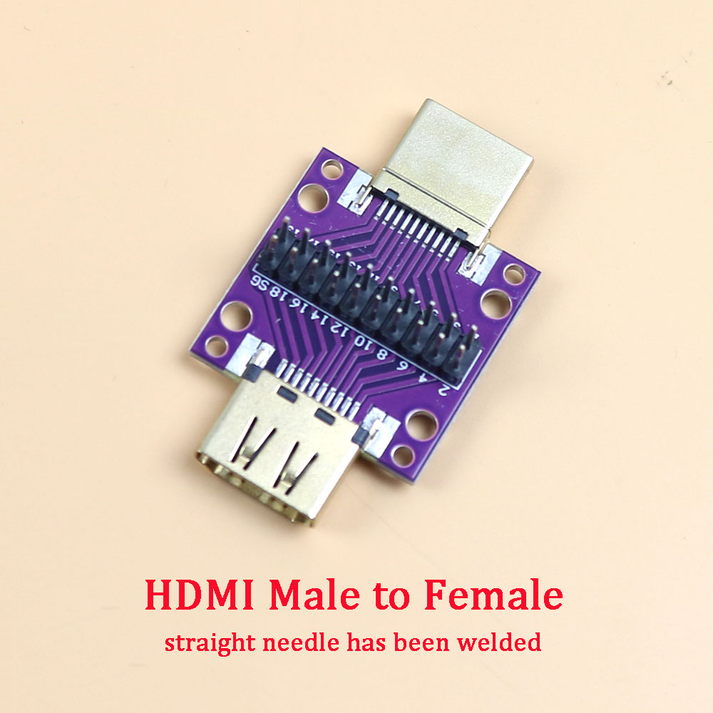 1 Stück HDMI-Stecker auf Buchse Testadapterplatine mit Platine, Stecker auf Buchse gegenseitige Konvertierungsplatine, Platine: Armee Grün