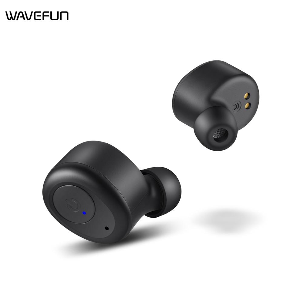 Wavefun X-Pods 2 TWS Mini Bluetooth V5.0 Earphones True AAC Wireless Headphones Stereo Earbuds IPX5 Waterproof Headset with Mic