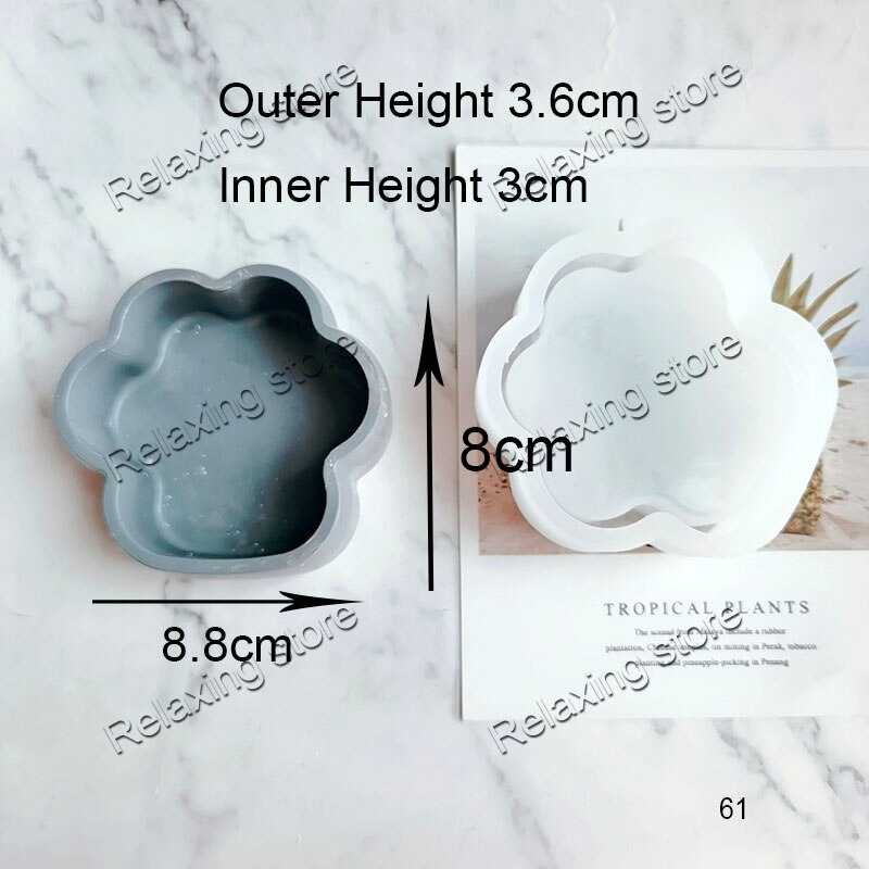 Kat Poot Cement Bloempot Vetplanten Planten Planter Mallen Leuke Claw Beton Gips Asbak Hars Opbergdoos Siliconen Mal: A