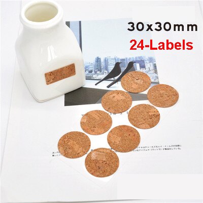 24/48 stuks handgemaakte houten etiketten, stickers, verpakkingsetiketten, afsluitlabels, keukenpotten, bekers, decoratieve labels, planner, album, zelfklevende sticker: A