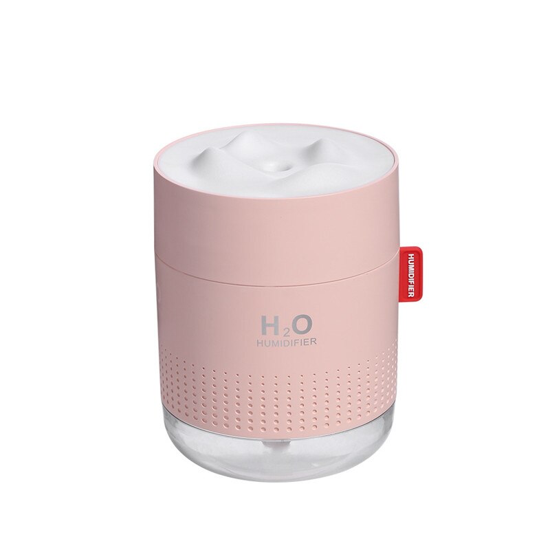 Draagbare Ultrasone Luchtbevochtiger 500Ml Sneeuw Berg H2O Usb Aroma Air Diffuser Met Romantische Nacht Lamp Humidificador Difusor: pink