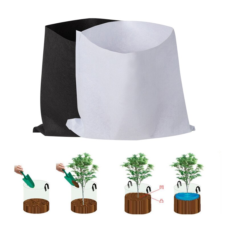Plant Groeien Zakken Ademend Non-woven Beluchting Stof Potten 5Pcs Bloempot Voeding Tas Zaailing Zak
