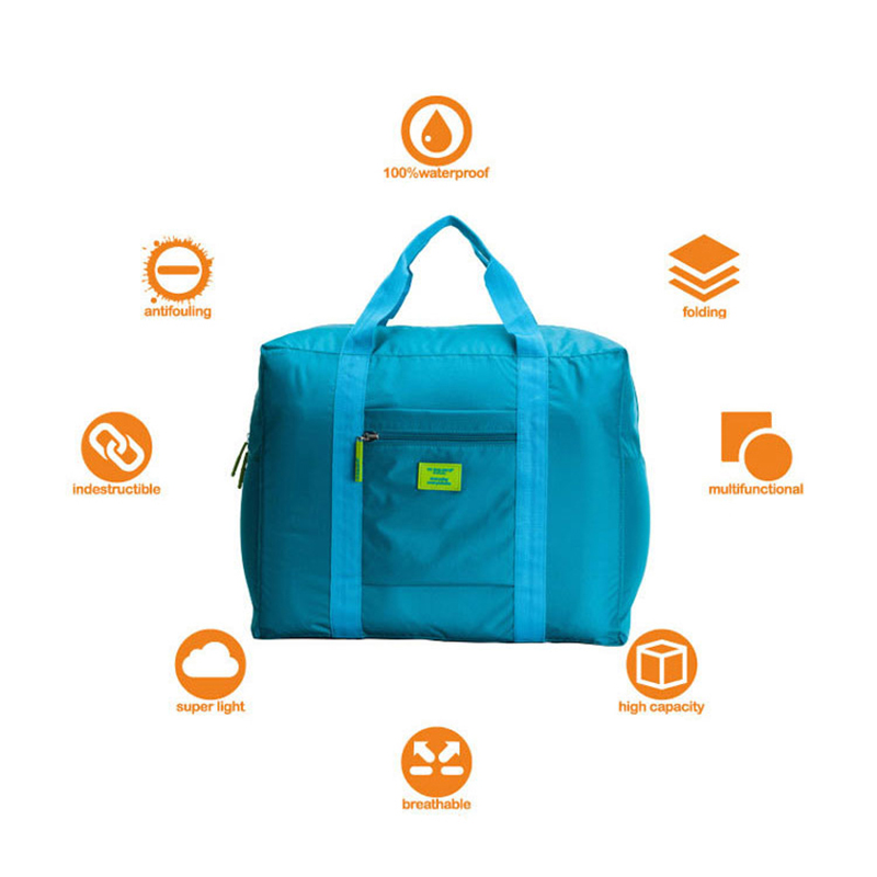 Nylon Foldable Travel Bag Large Capacity Hand Luggage Storage Bags WaterProof Business Travel Bags Outdoor Daily Handbags