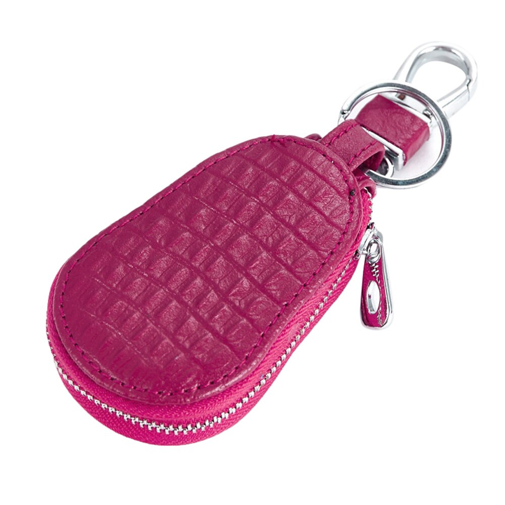 Funda de llave de coche de cuero PU, Funda de cuero PU con cremallera, bolsa de llaves, monedero, XIN: Rose Red