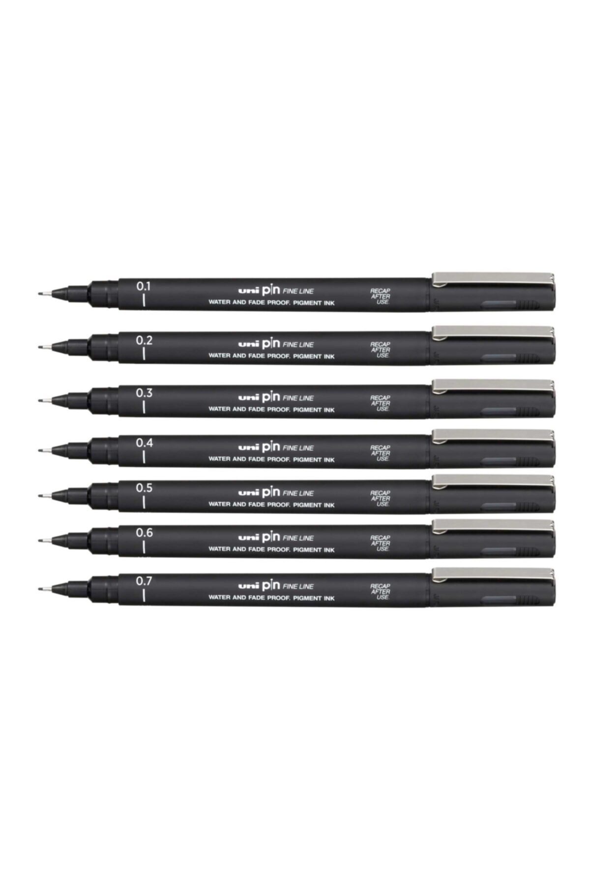 Pin Linha Fina arte conjunto de canetas caneta assinatura imagem lápis de desenho técnico 7 pcs 0,1 - 0,2 - 0,3 - 0,4 - 0,5 - 0,6 - 0,7 Set: 7 pcs