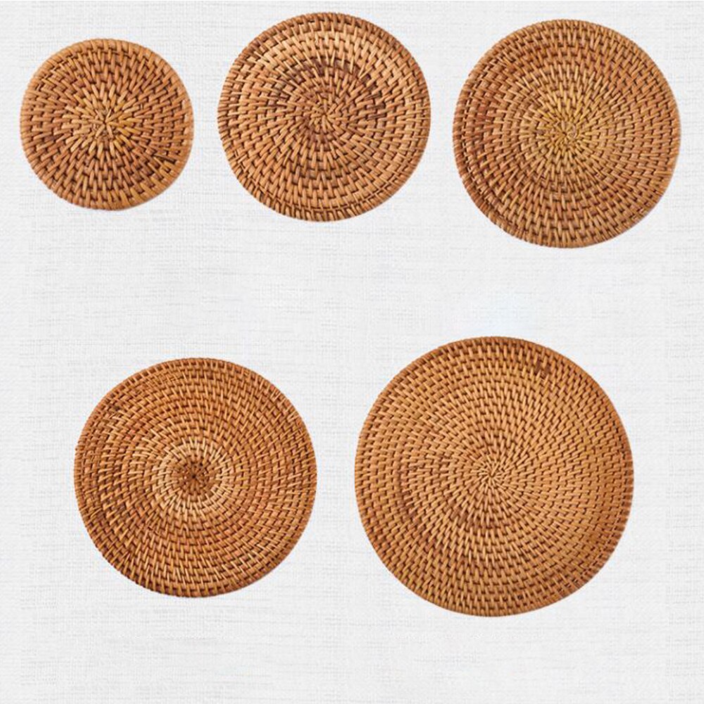 Théière de canne vietnamienne, sous-verre à plante naturelle, tapis de cuisine, tailles complètes, rétro , accessoires pour le thé