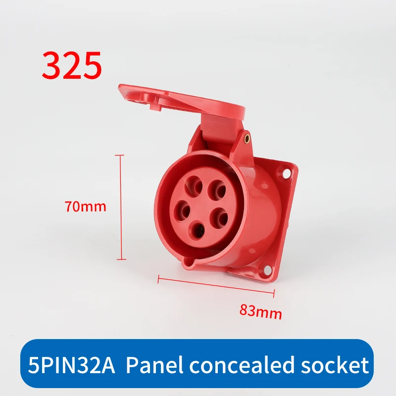 Industrial plug and socket waterproof connector 3PIN 4PIN 5PIN 32A IP44 waterproof electrical connection wall mount socket: Blue