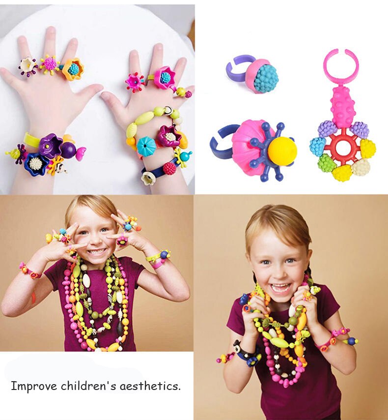 100 st poppärlor snappärla färgglada smyckessats pedagogiska tjejleksaker gör halsband armbandsring gyh