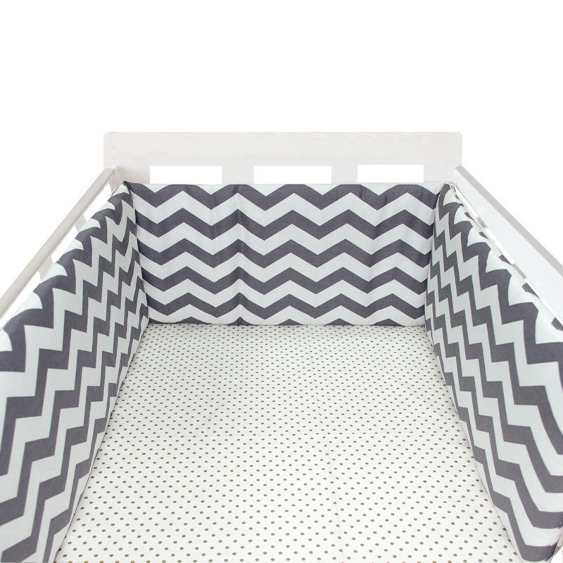 Nordic Sterne Baby Bett Verdicken Stoßstangen Zipper einteiliges Krippe Um Kissen Kinderbett Schutz Kissen 200*30 CM: violet