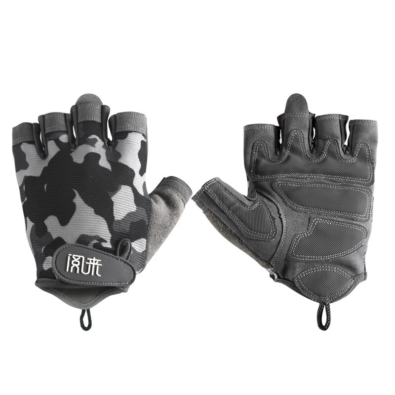 1 Pair Fitness Gym Camouflage Gloves Women Man Weightlifting Outdoor Palm Protection
