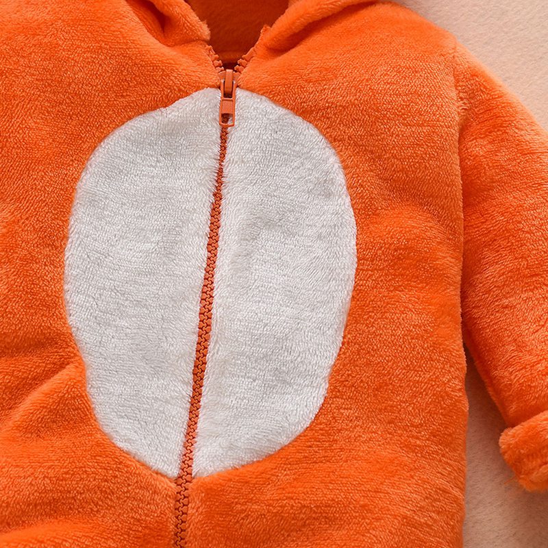0-12 Months Autumn Baby Clothes Baby Boys Girls Winter Cute Cartoon Hoodie Romper Bodysuit Casual Long Sleeve Outerwear