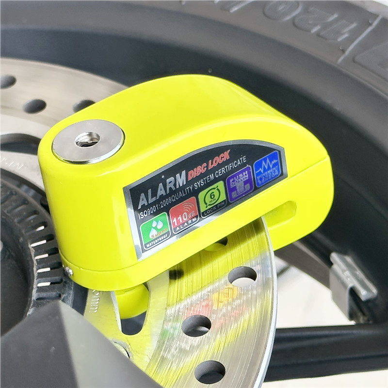 Motorrad-Alarmschloss, Fahrrad-Sicherheits-Diebstahlsicherung, Motorrad, Mountainbike, Scheibenbremse, Schloss + Tasche + 1,5 m, Erinnerungsseil, 6 Farben