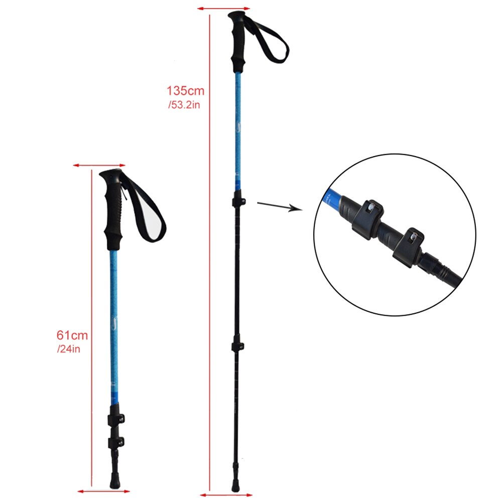Desert&Fox Aluminum Adjustable Trekking Poles 2pcs,Lightweight Hiking Walking Sticks with Retractable External Lock for Climbing