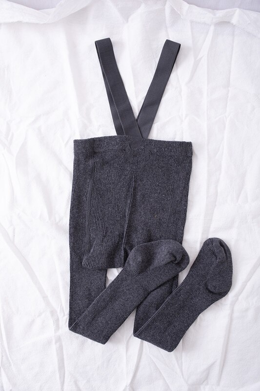 Inverno quente macacão infantil meninas cinto cruz leggings meia-calça para meninos crianças roupas crianças meias crianças listra collants: Deep Gray / S(6-12M)
