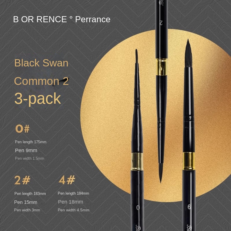 Borrence Artist Hand-Painting Drawing Brushes for Acrylic Gouache Watercolor Oil Painting Pen Nylon Hair Travel Hook Line Brush: Lavender