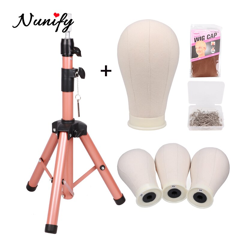 Plussign-trípode ajustable para cabeza de maniquí, cabeza de Peluca de poliestireno blanco con trípode, Kit de fabricación de peluca, cabeza de maniquí, cabeza de lona