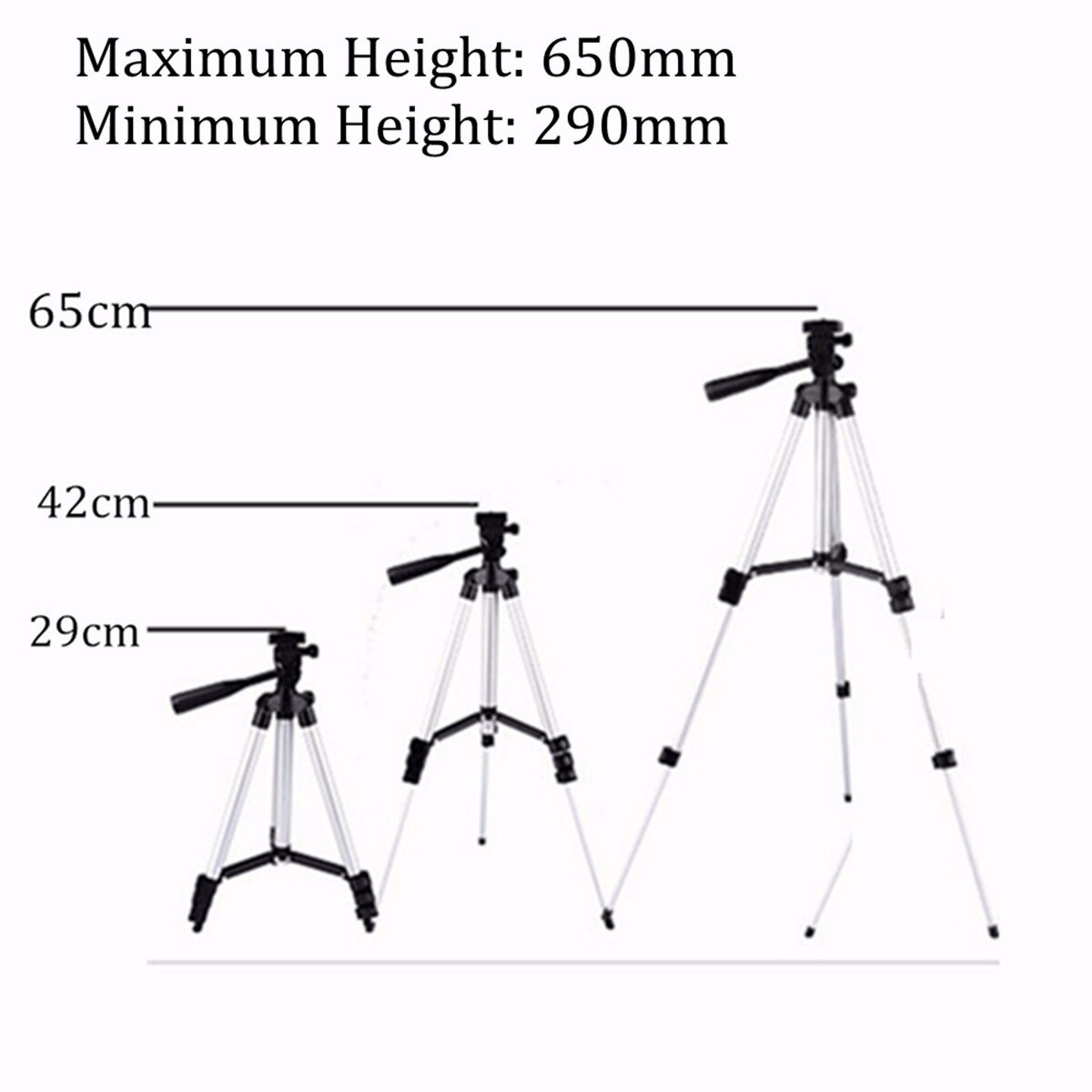 Support d'agrafe de support de téléphone de Tripode d'appareil-photo portatif de 290mm-650mm avec le Smartphone Mobile pour l'iphone XS X pour le trépied universel de Samsung