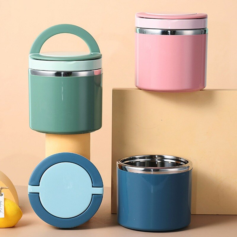 Lunch Bento Box Stainless Steel Soup Cup Leakproof Food Container Thermal Cup Vacuum Flasks Straw Can Be Inserted