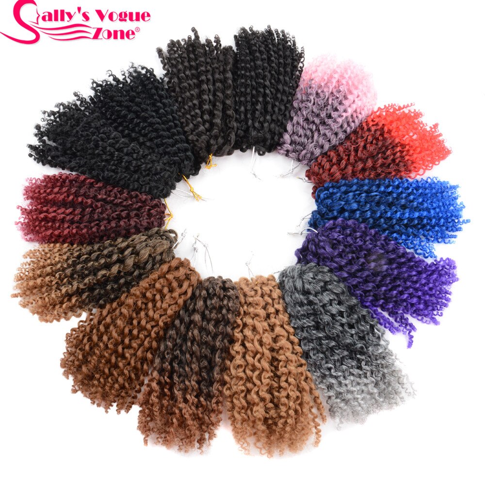 3pcs/set 8Inch Sallyhair Synthetic Marley Braids Crochet Braid Hair Ombre Black Dark Brown Jumbo Braiding Hair Extensions