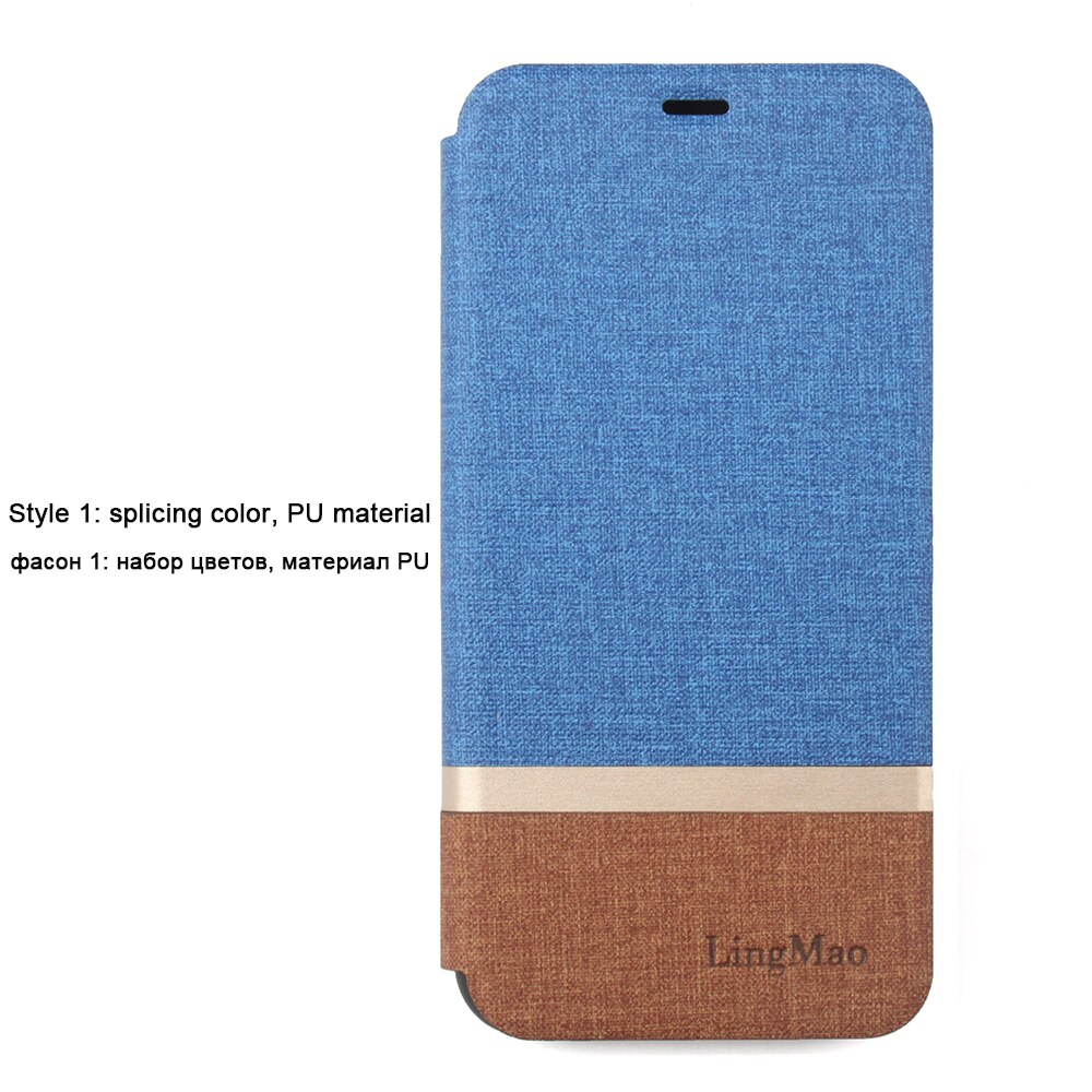 Flip Leather Case For Xiaomi Redmi Note 3 Pro Special Edition 152mm Global International Version Redmi Note 3 Pro SE Cover Case: LR Blue with Brown