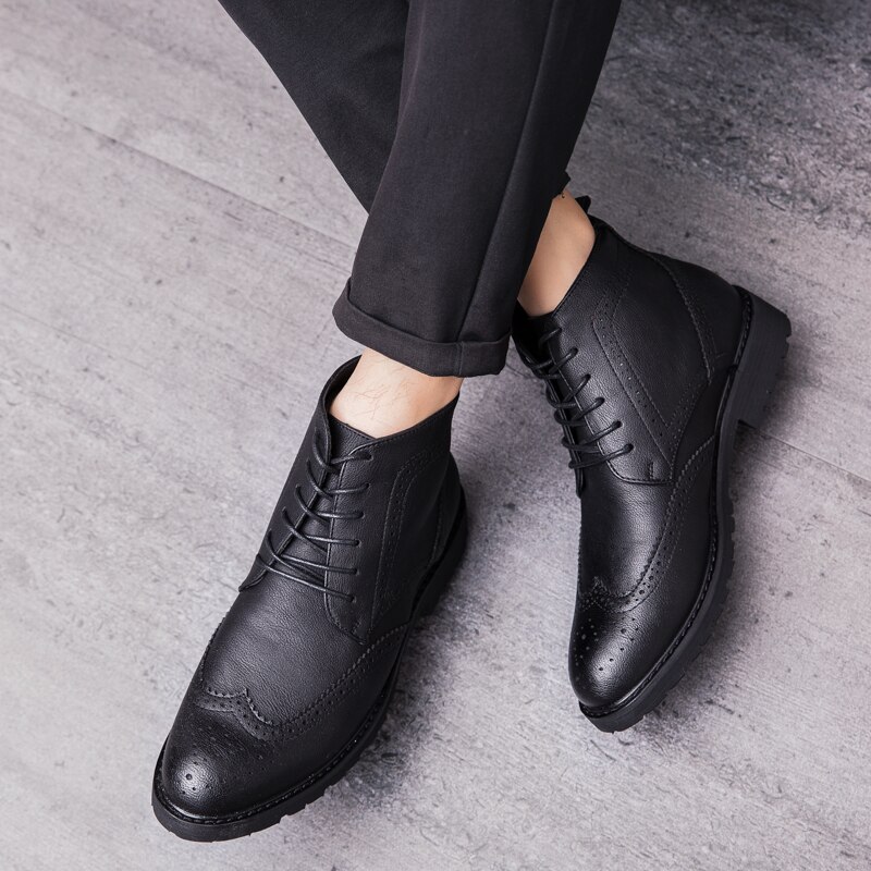 Chaussures en cuir pour hommes, mocassins brogue à lacets, mocassins souples de , à bout pointu, tendance, chaussures oxford décontractées