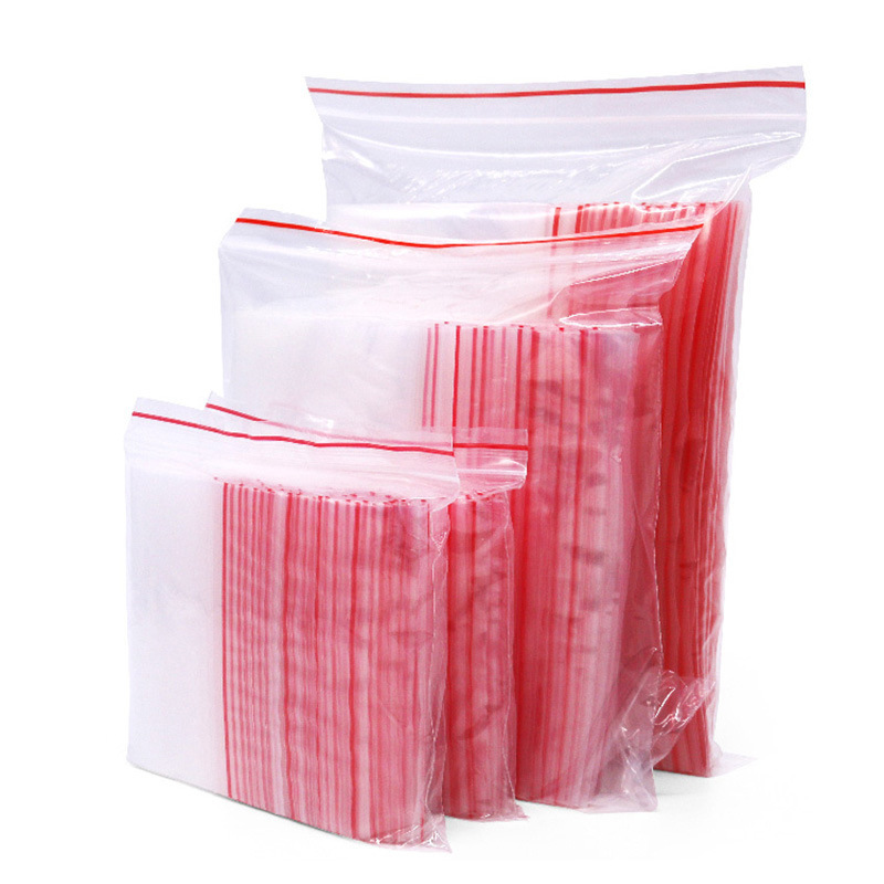 Små plastposer med glidelås, gjenlukkbare gjennomsiktige poser, vakuumpose med gjennomsiktige poser, plastpose med glidelås